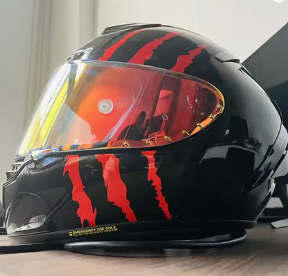 Monster klauw motor helm sticker