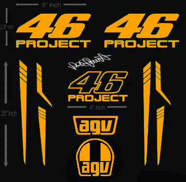 AGV Pista Rossi Project 46 V2 helm stickerset