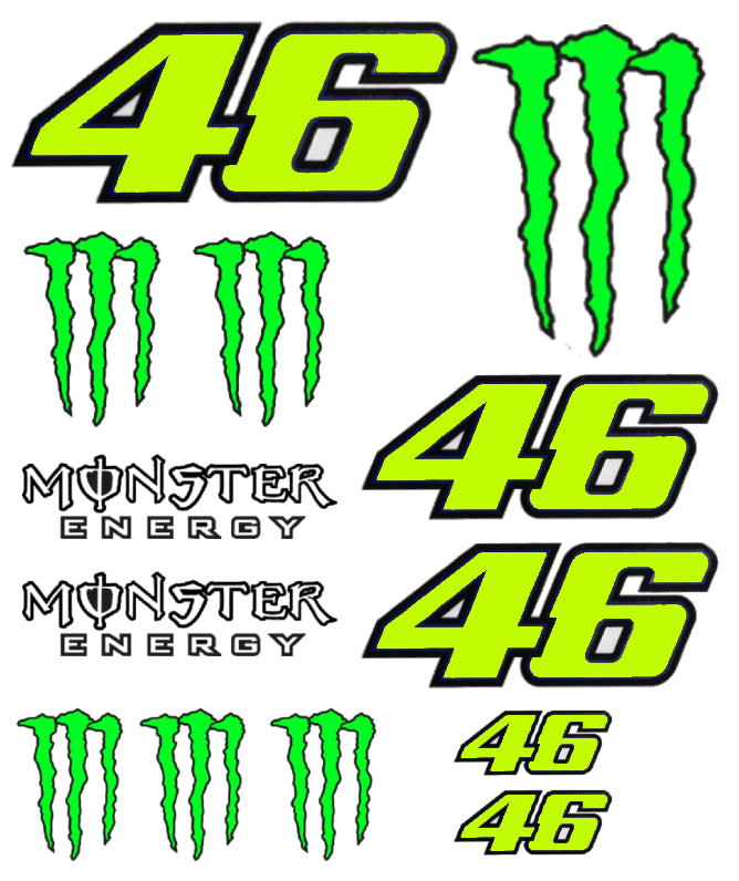 VR 46 Rossi Monster Energy stickerset
